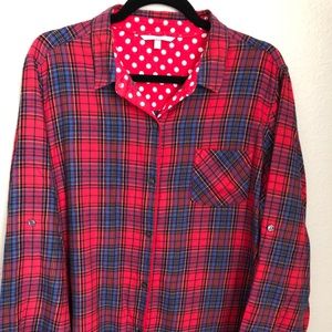 Victoria Secret l  Flannel Plaid Lounge Top XL